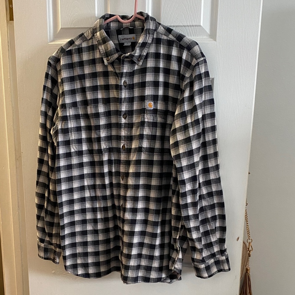 Carhartt Men's Checkered Black and White Shirt